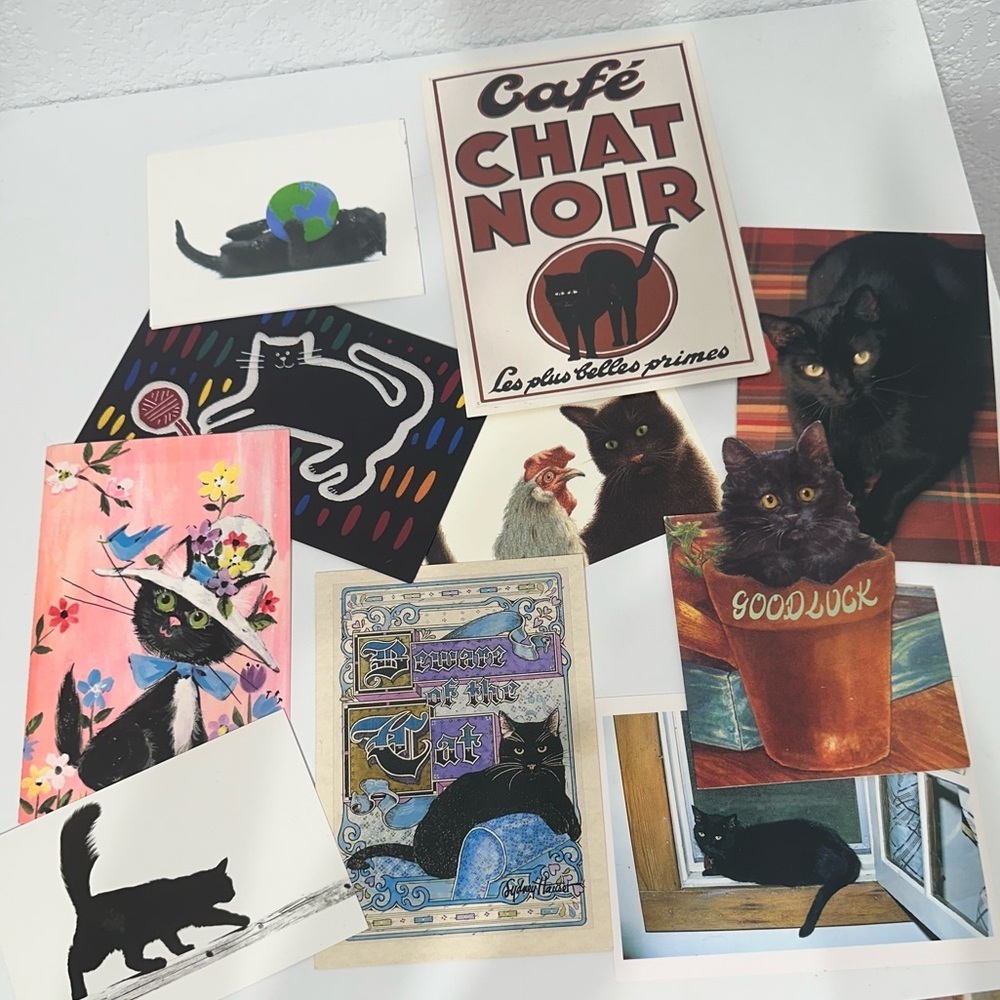 Vintage Black Cat Unused Greeting Cards and Post Cards Lot of 10
